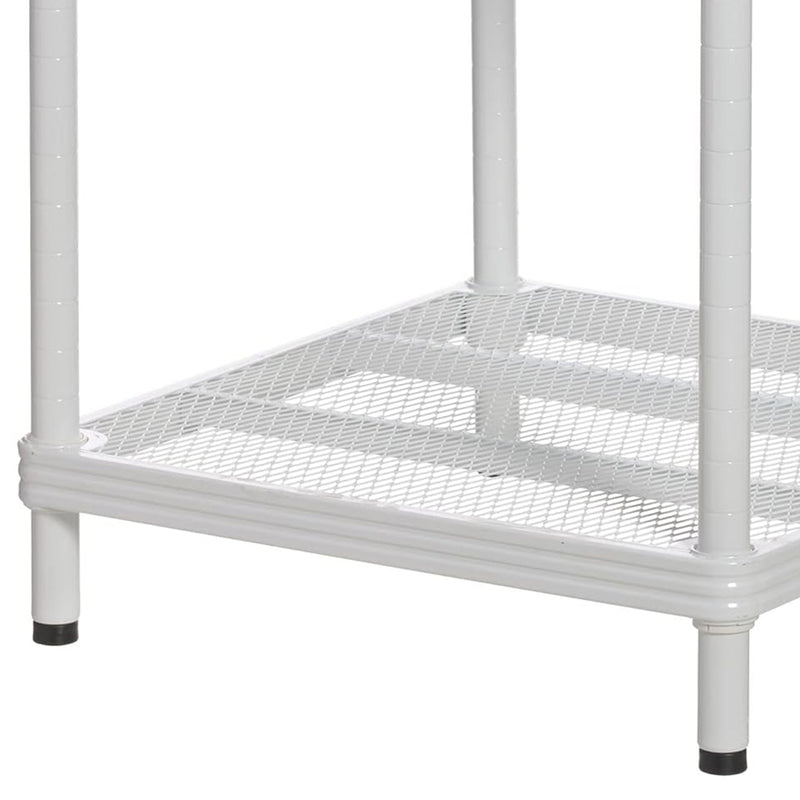 Design Ideas MeshWorks 2 Tier Narrow Metal Storage Shelving Unit Rack, White