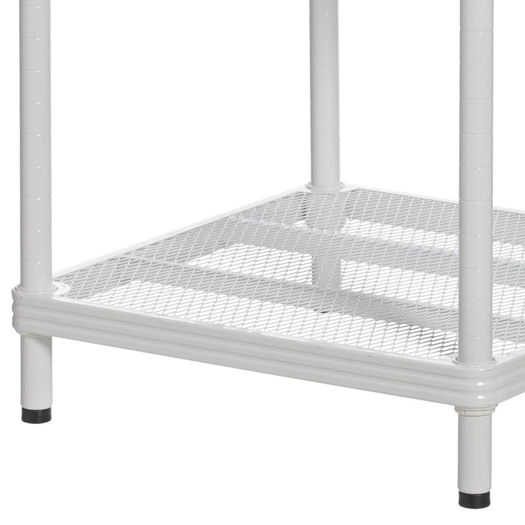 Design Ideas MeshWorks 2 Tier Narrow Metal Storage Shelving Rack, White (Used) - VMInnovations