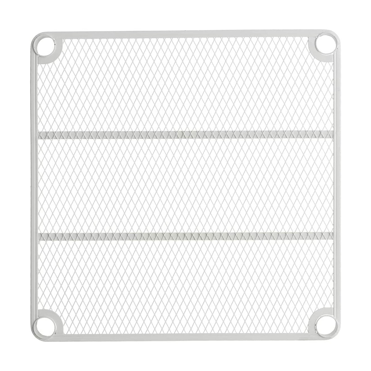 Design Ideas MeshWorks 2 Tier Narrow Metal Storage Shelving Rack, White (Used)