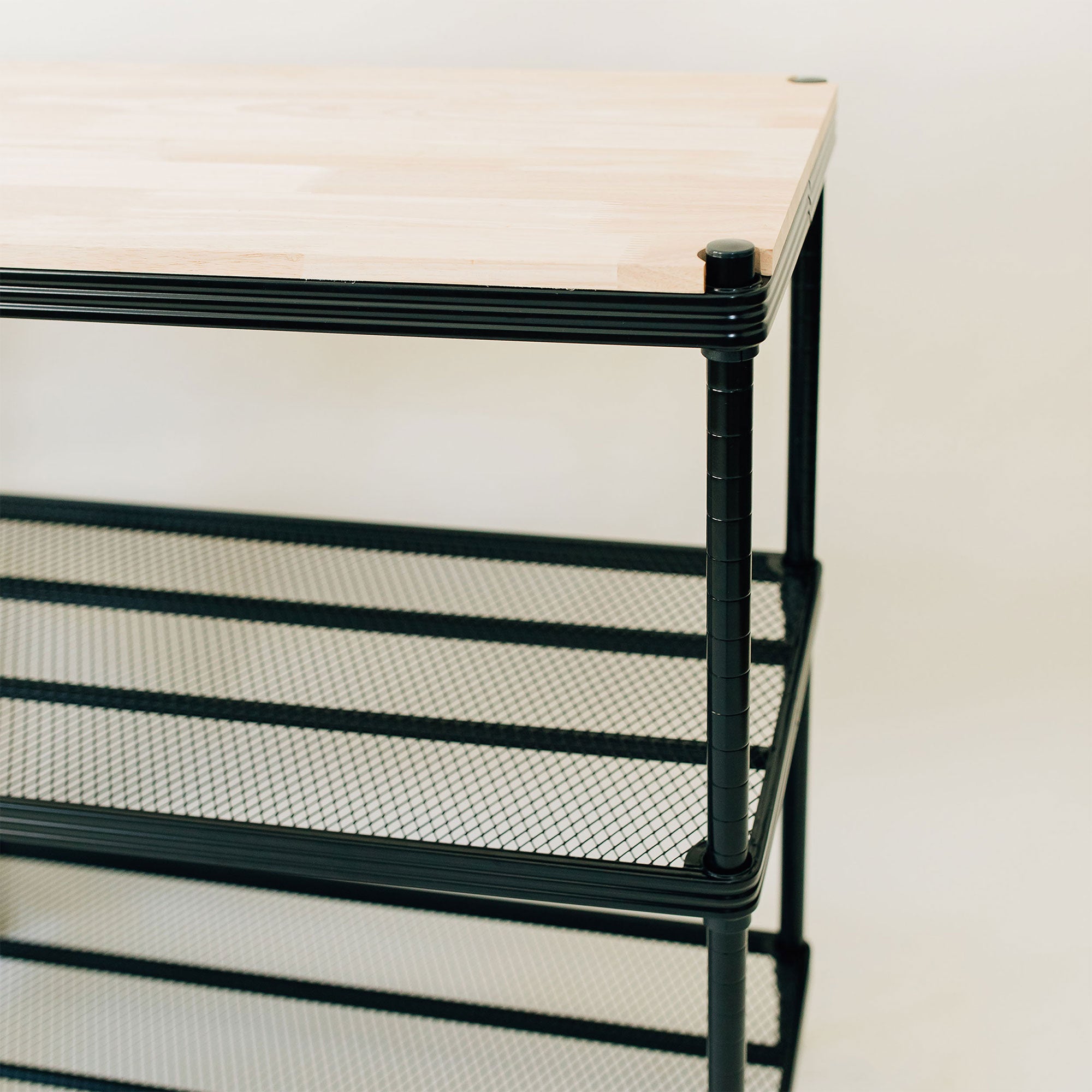 Design Ideas Metal Storage Wood Top Workbench Shelving Unit, Black (Open Box) - VMInnovations