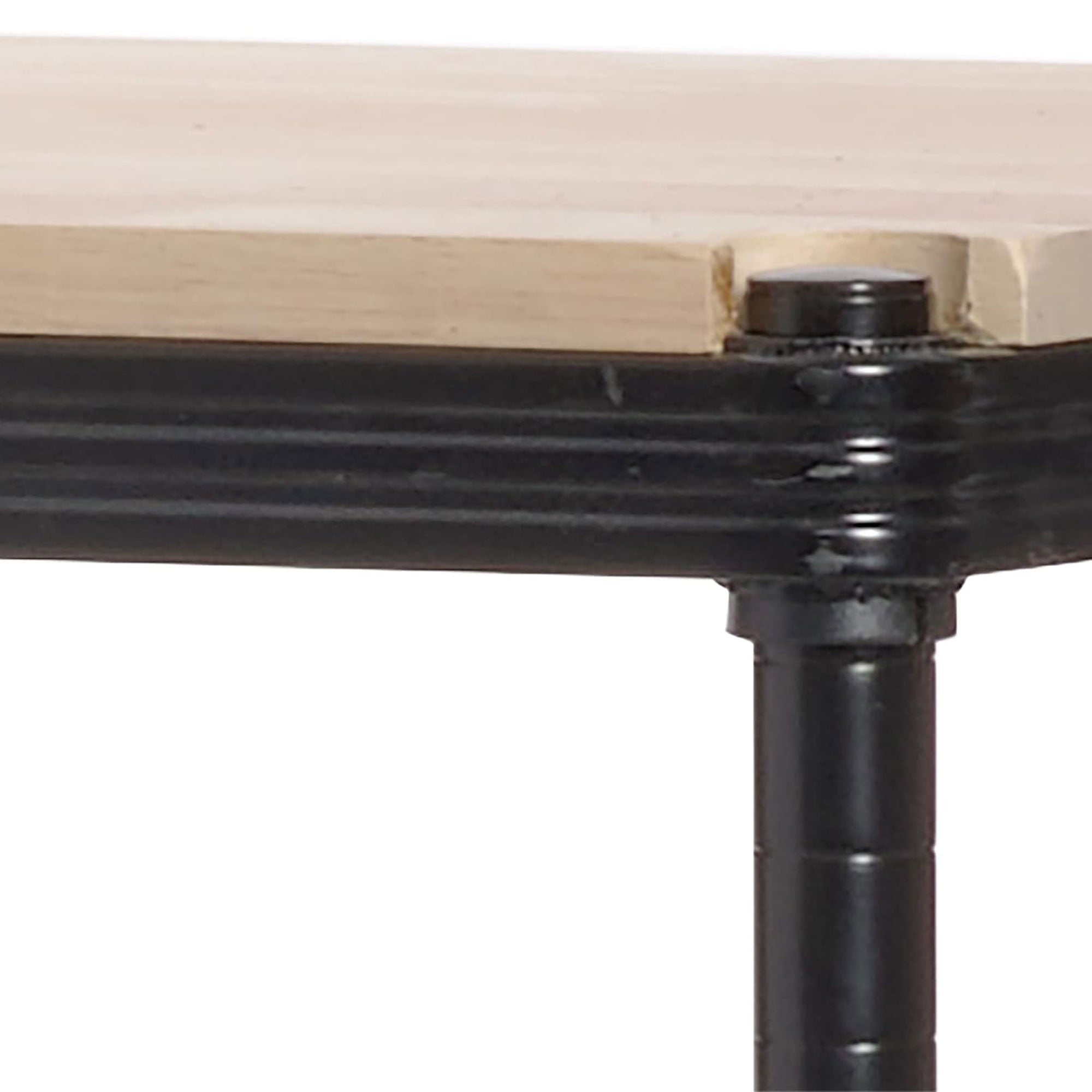 Design Ideas Metal Storage Wood Top Workbench Shelving Unit, Black (Open Box) - VMInnovations