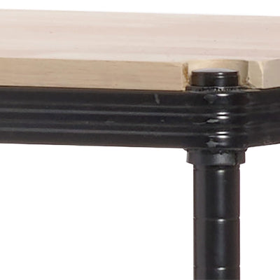 Design Ideas Metal Storage Wood Top Workbench Shelving Unit, Black (Open Box) - VMInnovations
