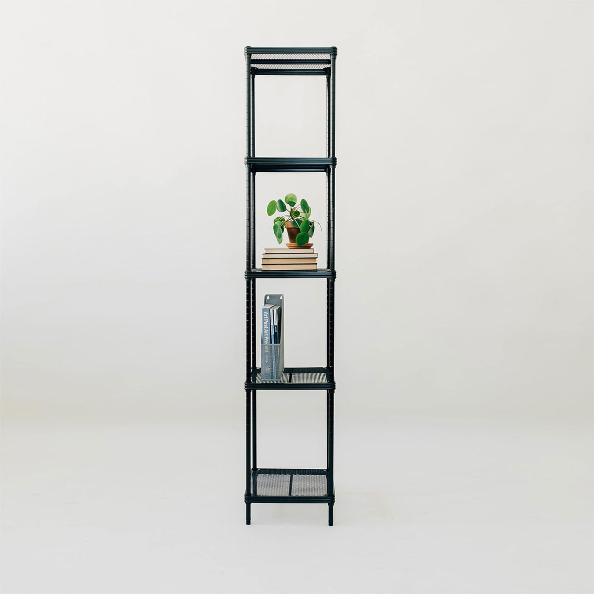 Design Ideas 5 Tier Tower Metal Storage Shelving Unit Rack, Black (Open Box) - VMInnovations