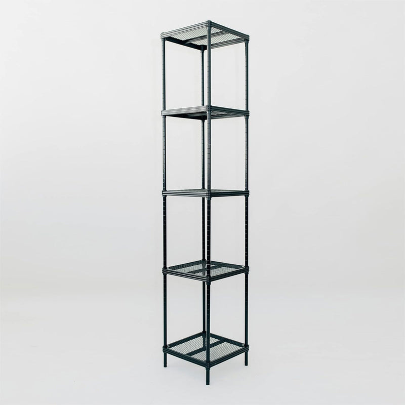Design Ideas 5 Tier Tower Metal Storage Shelving Unit Rack, Black (Open Box)