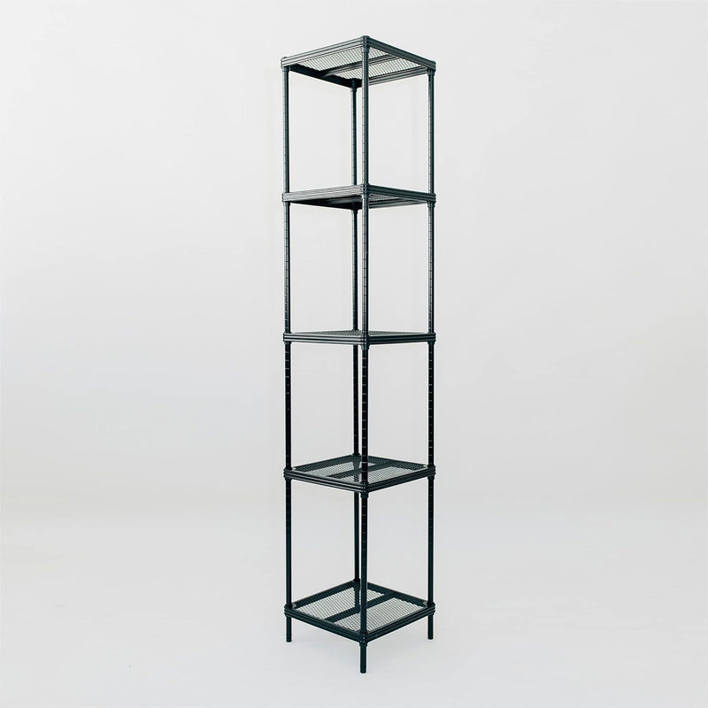 Design Ideas MeshWorks 5 Tier Tower Metal Storage Shelving Unit Rack, Black