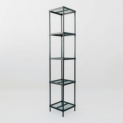 Design Ideas 5 Tier Tower Metal Storage Shelving Unit Rack, Black (For Parts)