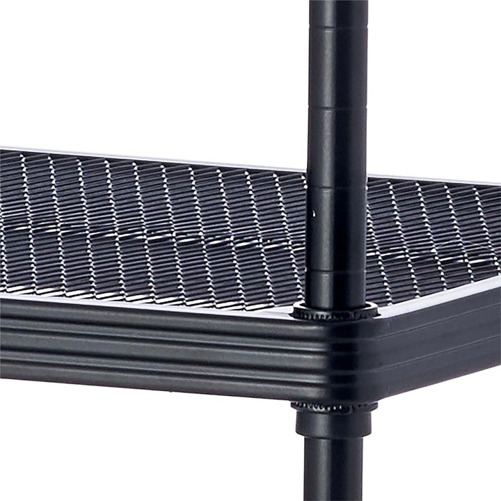 Design Ideas 5 Tier Tower Metal Storage Shelving Unit Rack, Black (Open Box) - VMInnovations