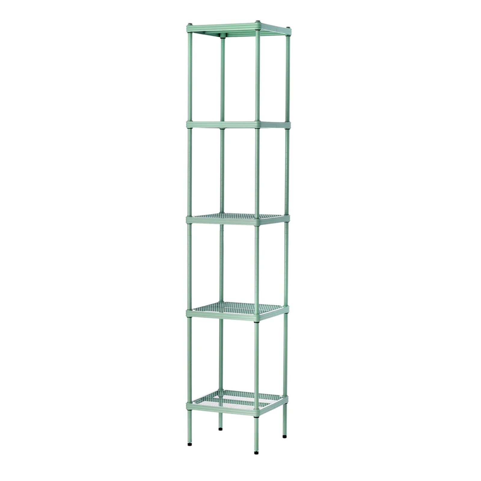 Design Ideas MeshWorks 5 Tier Tower Metal Storage Shelving Unit Rack, Sage Green - VMInnovations