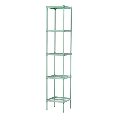 Design Ideas MeshWorks 5 Tier Tower Metal Storage Shelving Unit Rack, Sage Green - VMInnovations