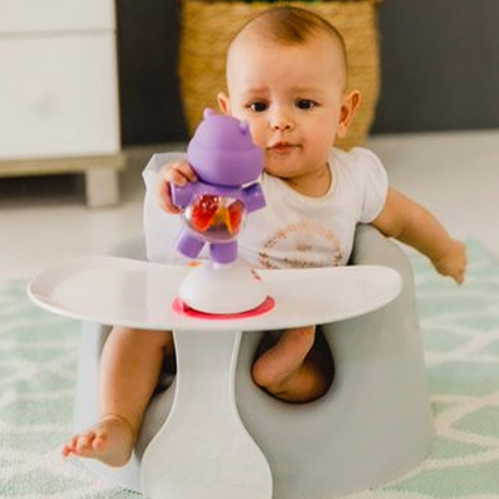 Bumbo Baby Infant Soft Foam Floor Seat Chair with Eating and Top Tray Attachment