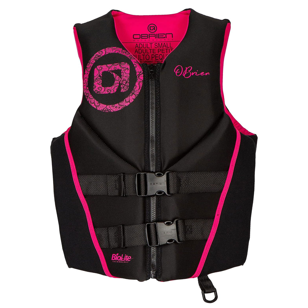 O'Brien Women's Traditional Neoprene USCGA Life Jacket with Zip Closure, XS Pink - VMInnovations