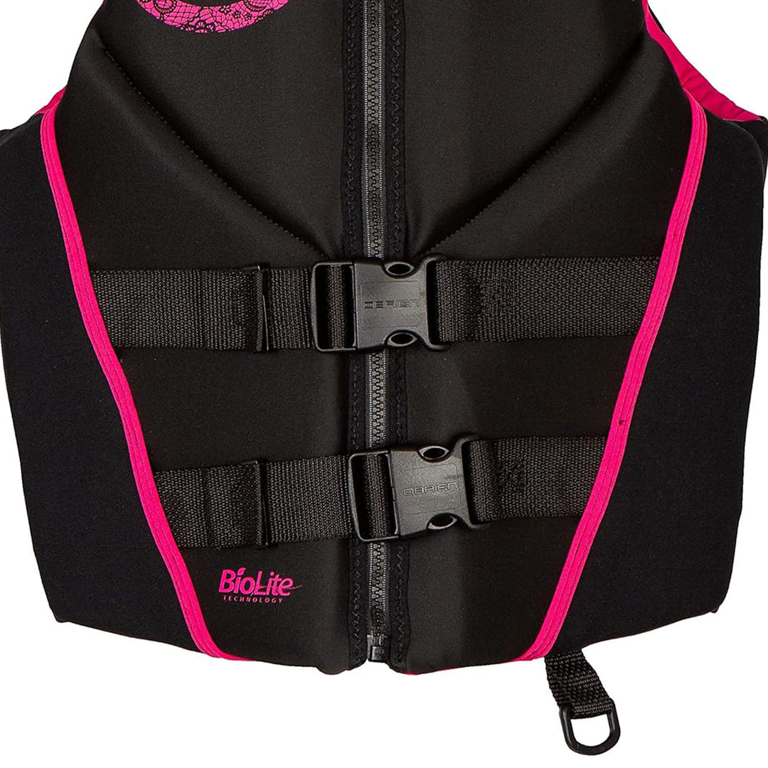 O'Brien Women's Neoprene USCGA Life Jacket with Zip Closure, S Pink(Open Box)