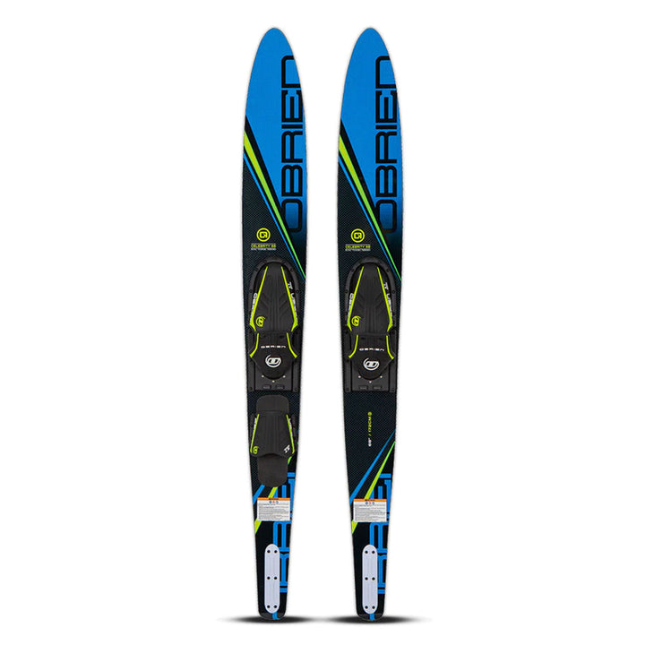 O'Brien Combo Waterskis with Side Cut Bevel for Water Sports, Blue (Open Box)