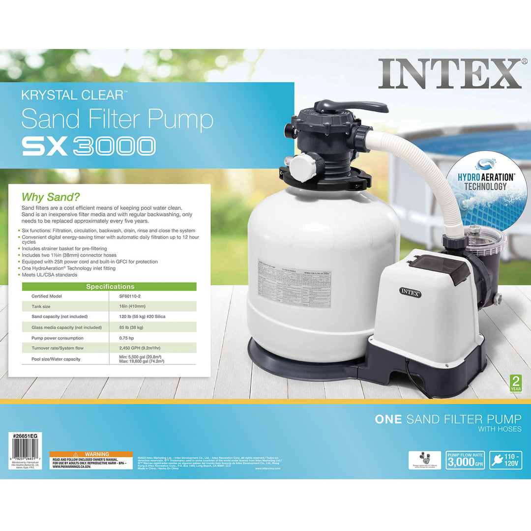 Intex ZX100 Automatic Pressure Side Pool Cleaner with Pool Sand Filter Pump