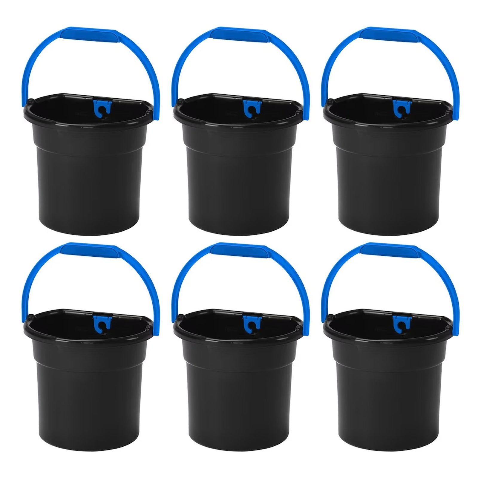 Gracious Living 5.8 Gallon Flat Back Indoor Outdoor Garden Water Bucket (6 Pack) - VMInnovations