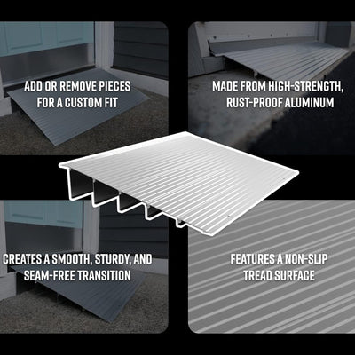 EZ-ACCESS TRANSITIONS 5” Self Supporting Aluminum Modular Entry Ramp (Open Box)