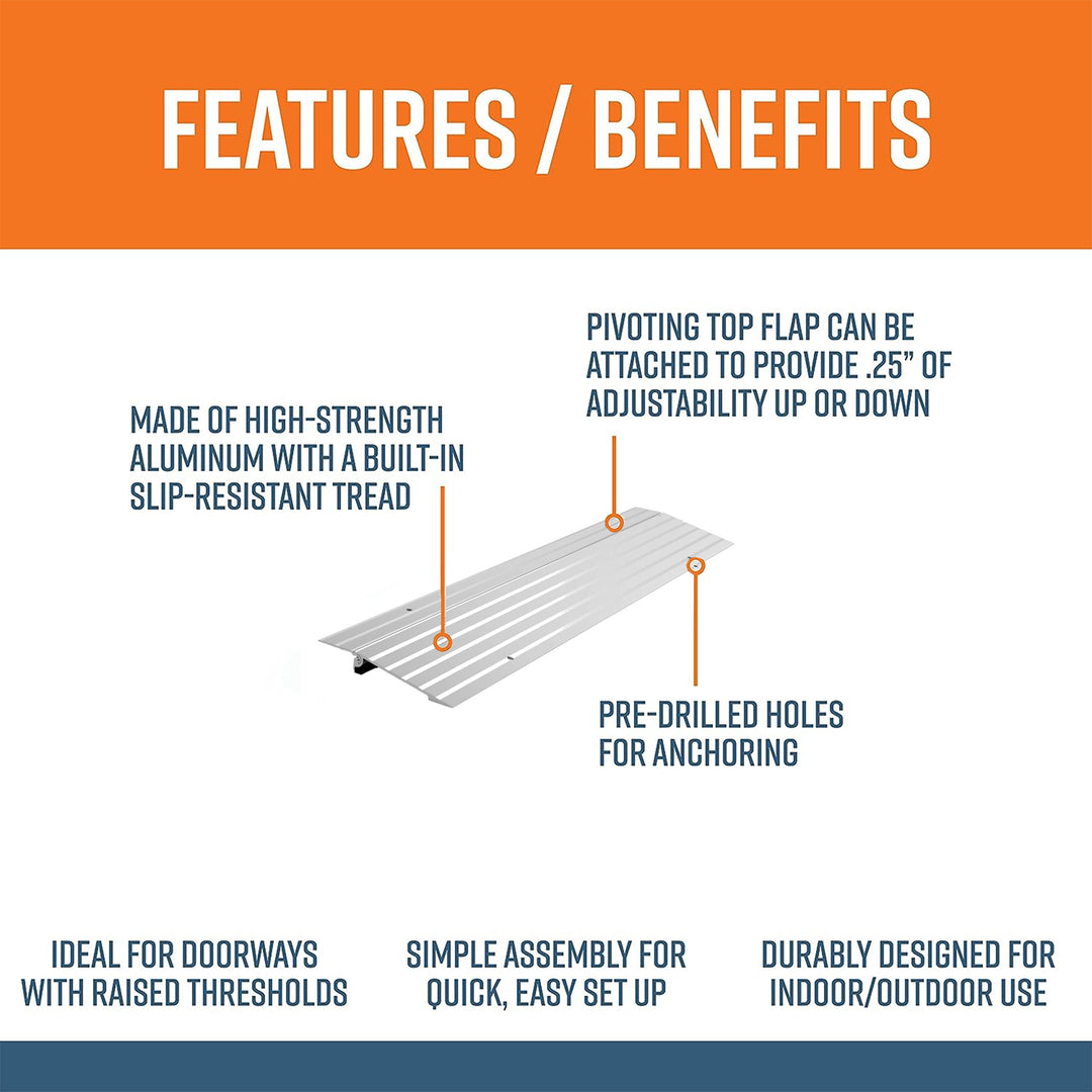 EZ-ACCESS TRANSITIONS 1” Portable Self Supporting Aluminum Modular Entry Ramp