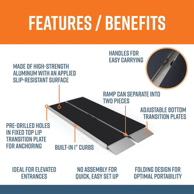 EZ-Access 6ft Suitcase Portable Ramp w/Surface That Resists Slips (Open Box)