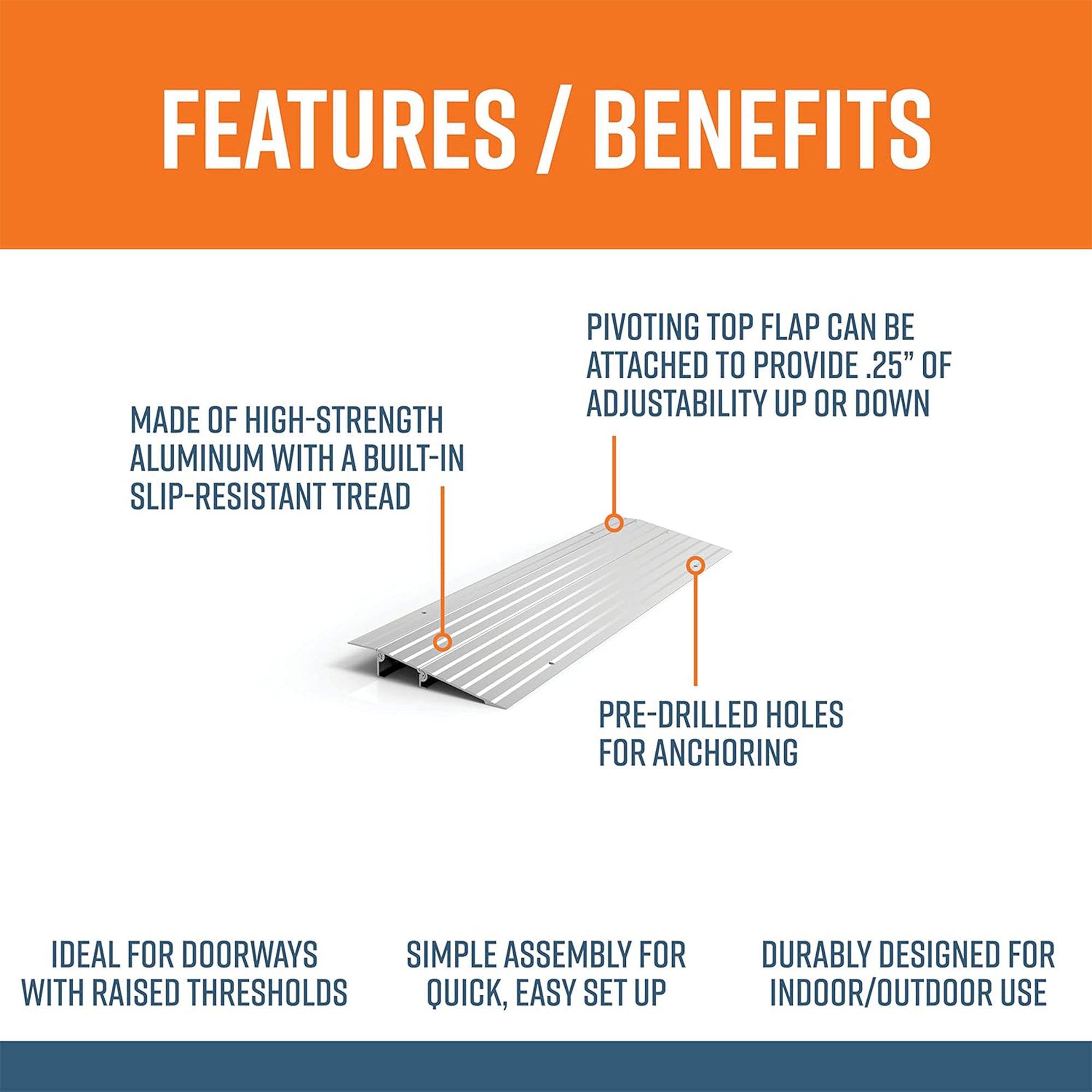 EZ-ACCESS TRANSITIONS 1.5” Portable Self Supporting Aluminum Entry Ramp (Used) - VMInnovations
