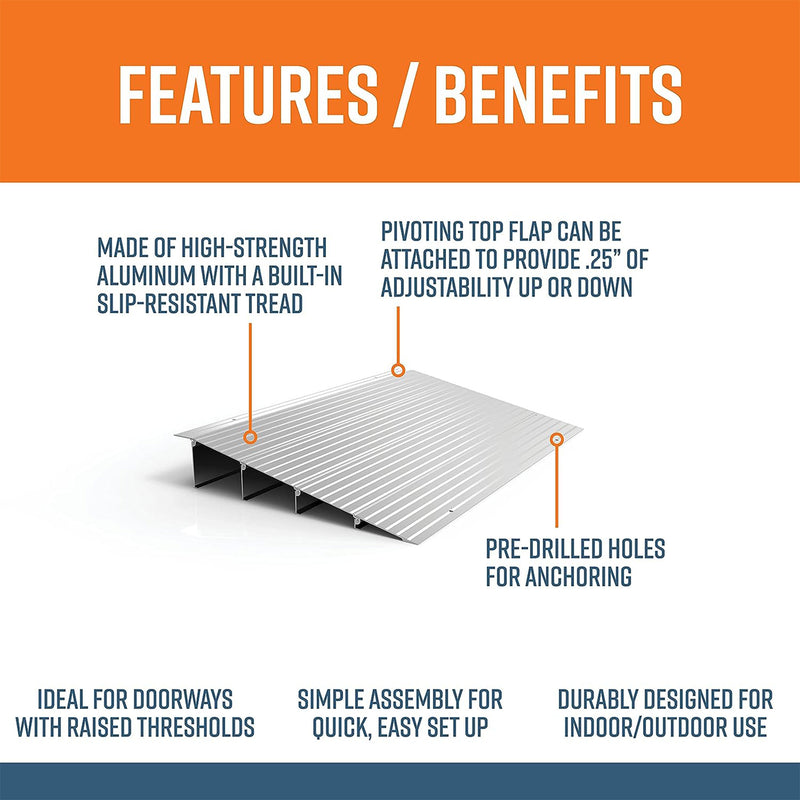 EZ-ACCESS TRANSITIONS 4” Portable Self Supporting Aluminum Entry Ramp (Open Box)