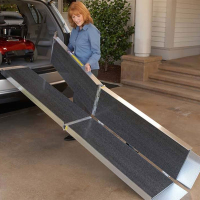 SUITCASE 10 Foot Portable Trifold Folding Aluminum Wheelchair Ramp (Used) - VMInnovations