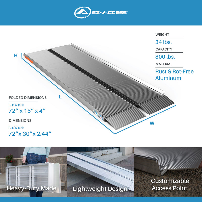 EZ-ACCESS SUITCASE 6’ x 30" Portable Ramp Suited for Minivans & SUVs(Open Box)