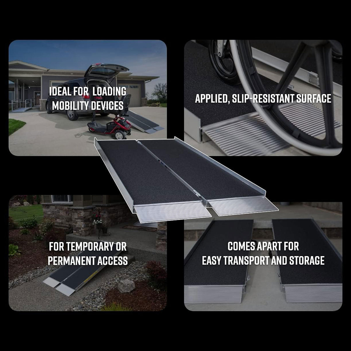 EZ-ACCESS 2ft Suitcase Singlefold Ramp w/Surface That Resists Slips (Used) - VMInnovations