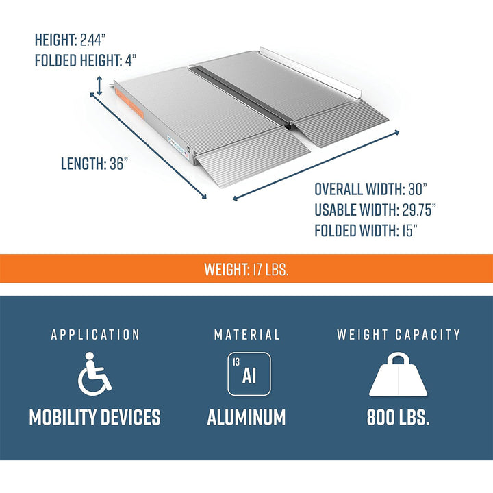 EZ-ACCESS SUITCASE 3’ x 30" Portable Ramp for Scooters & Wheelchairs (Open Box)