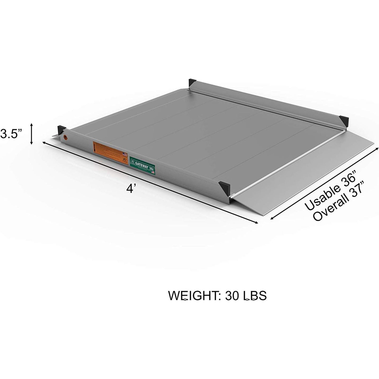 EZ-ACCESS GATEWAY 3G 4 Foot Solid Surface Aluminum Portable Wheelchair Ramp - VMInnovations