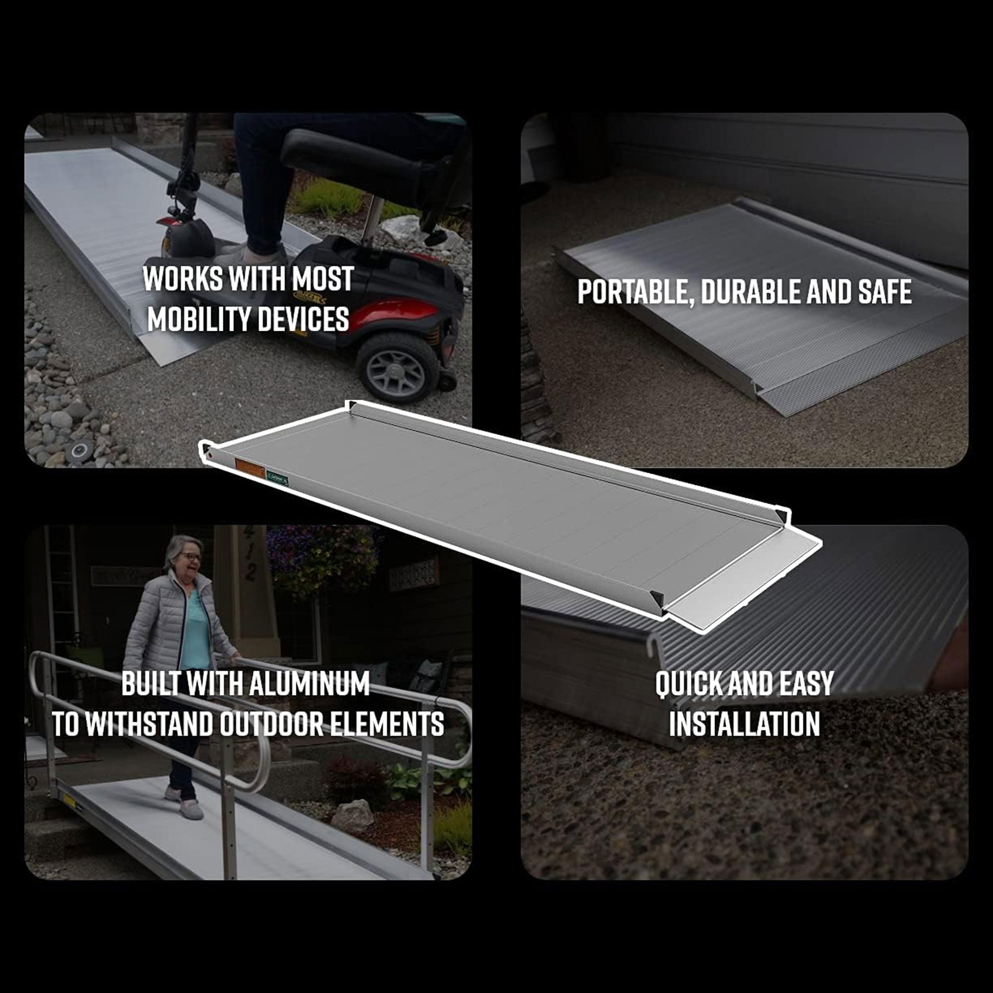 EZ-ACCESS GATEWAY 3G 4 Foot Solid Surface Aluminum Portable Wheelchair Ramp - VMInnovations