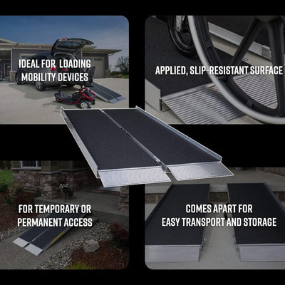 EZ-ACCESS 5ft Singlefold Portable Ramp w/Surface That Resists Slips (Open Box) - VMInnovations