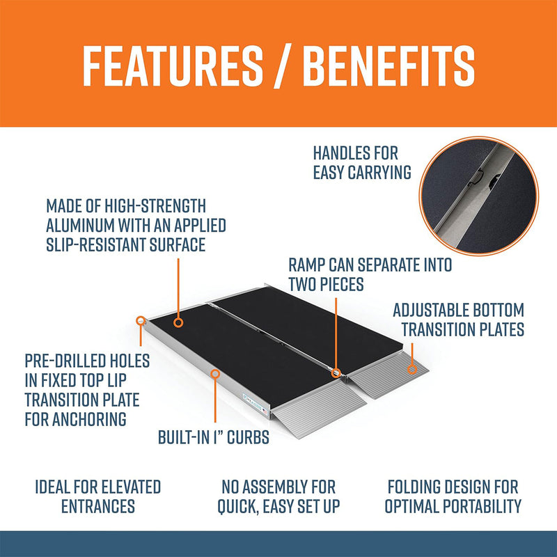 EZ-ACCESS 4 Foot Suitcase Singlefold Portable Ramp w/ Resists Slips (Open Box)