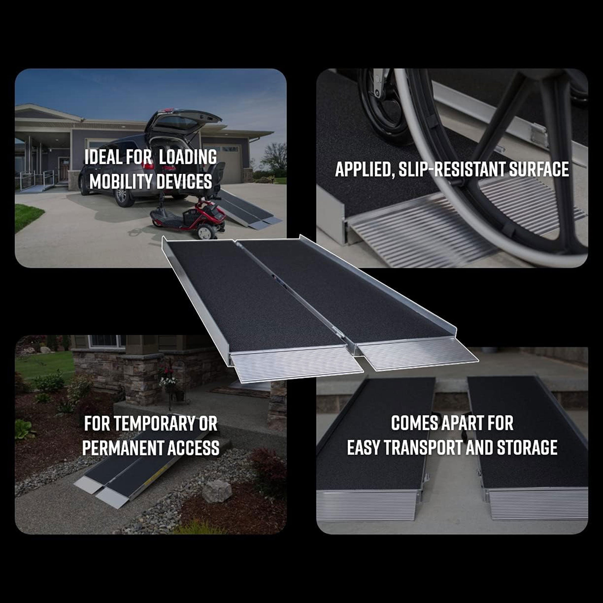 EZ-ACCESS 4 Foot Suitcase Singlefold Portable Ramp w/ Resists Slips (Open Box) - VMInnovations