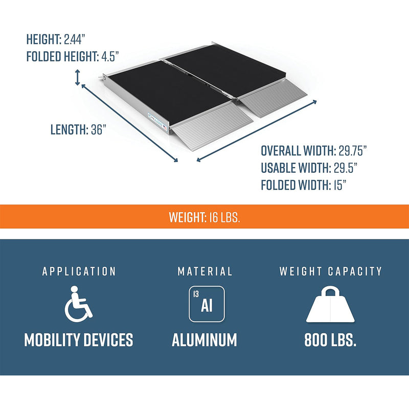 EZ-Access 3ft Singlefold Portable Ramp w/Surface That Resists Slips (Used)