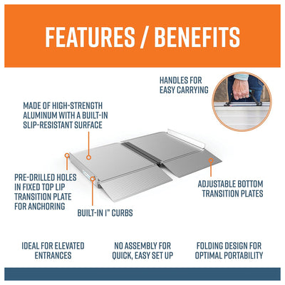 EZ-ACCESS 2’ x 30" Portable Singlefold Ramp for Scooters & Wheelchairs(Open Box) - VMInnovations