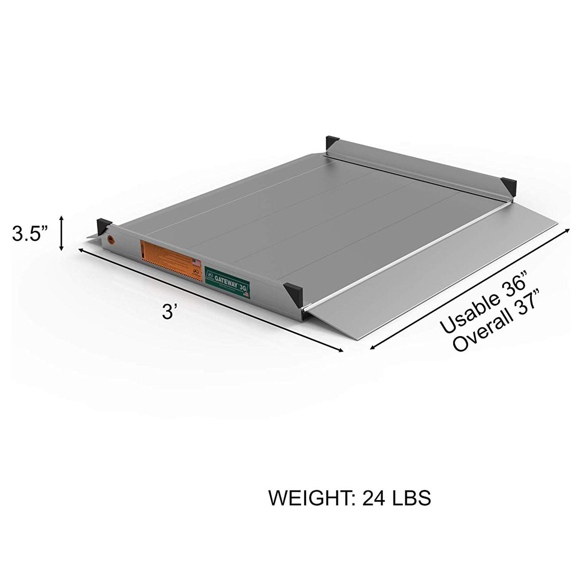 EZ-ACCESS GATEWAY 3G 3 Foot Solid Surface Aluminum Portable Wheelchair Ramp