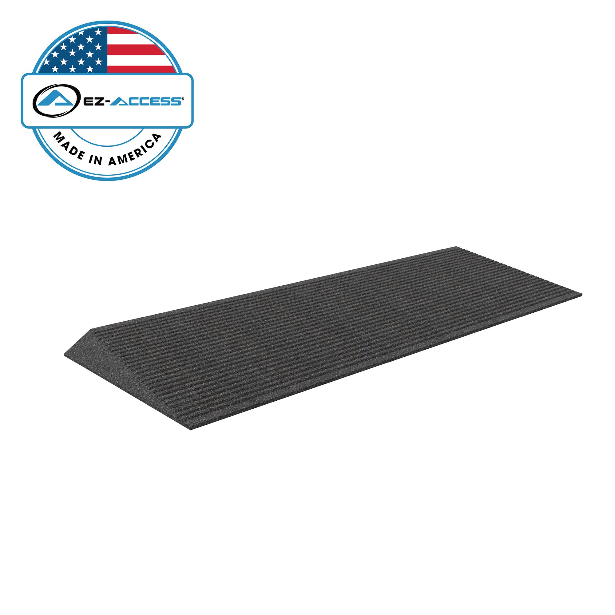 EZ-ACCESS TRANSITIONS 1.5" Non Slip Rubber Angled Entry Mat, Black (Open Box) - VMInnovations