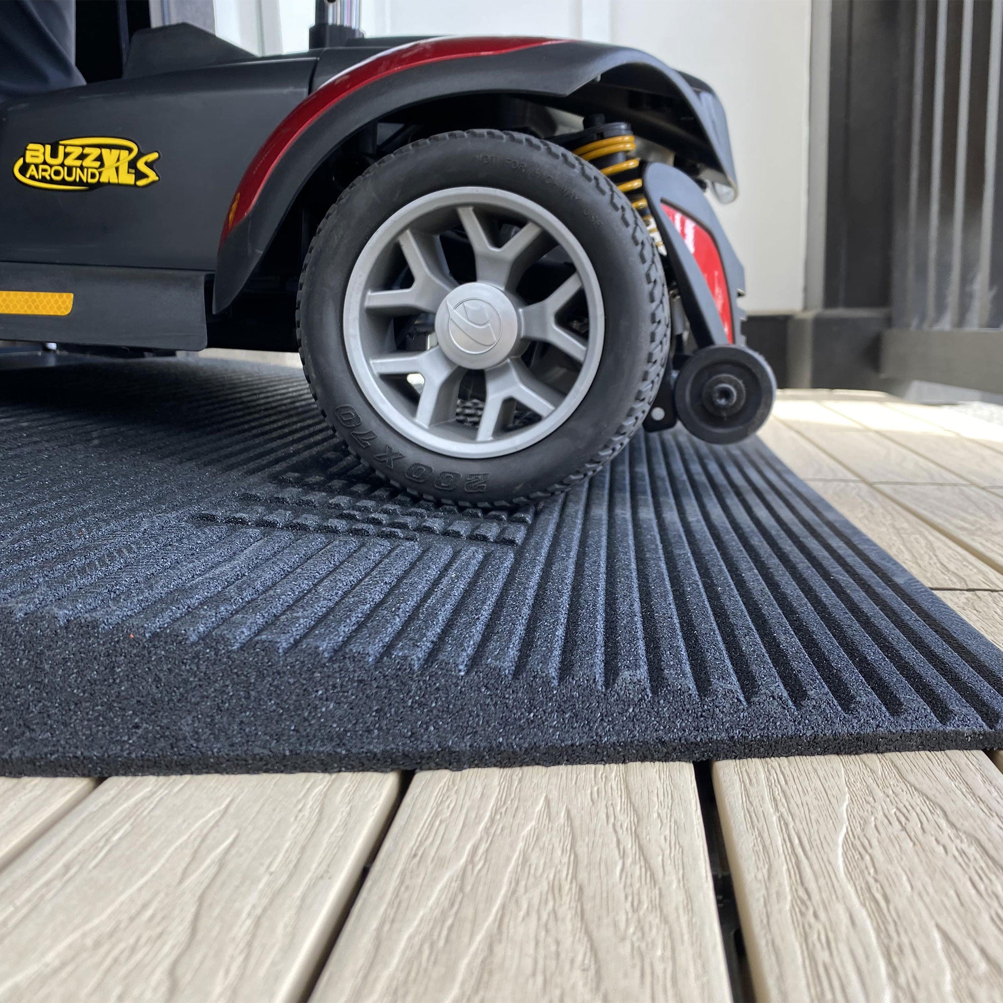 EZ-ACCESS TRANSITIONS 1.5" Non Slip Rubber Angled Entry Mat, Black (Open Box) - VMInnovations