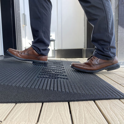 EZ-ACCESS TRANSITIONS 1.5" Non Slip Rubber Angled Entry Mat, Black (Open Box) - VMInnovations