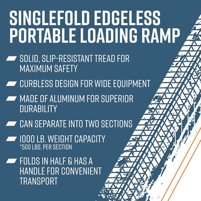 EZ-ACCESS TRAVERSE 8ft Singlefold Portable Loading Ramp, Silver (Open Box)