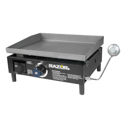 Razor Universal Rolling Prep Cart and 19 Inch Single Burner LP Propane Gas Grill