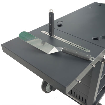 Razor Universal Rolling Prep Cart and 19 Inch Single Burner LP Propane Gas Grill