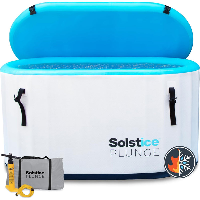 Solstice Plunge 100 Gal Inflatable Insulated Ice Bath Tub w/Lid,White(For Parts)