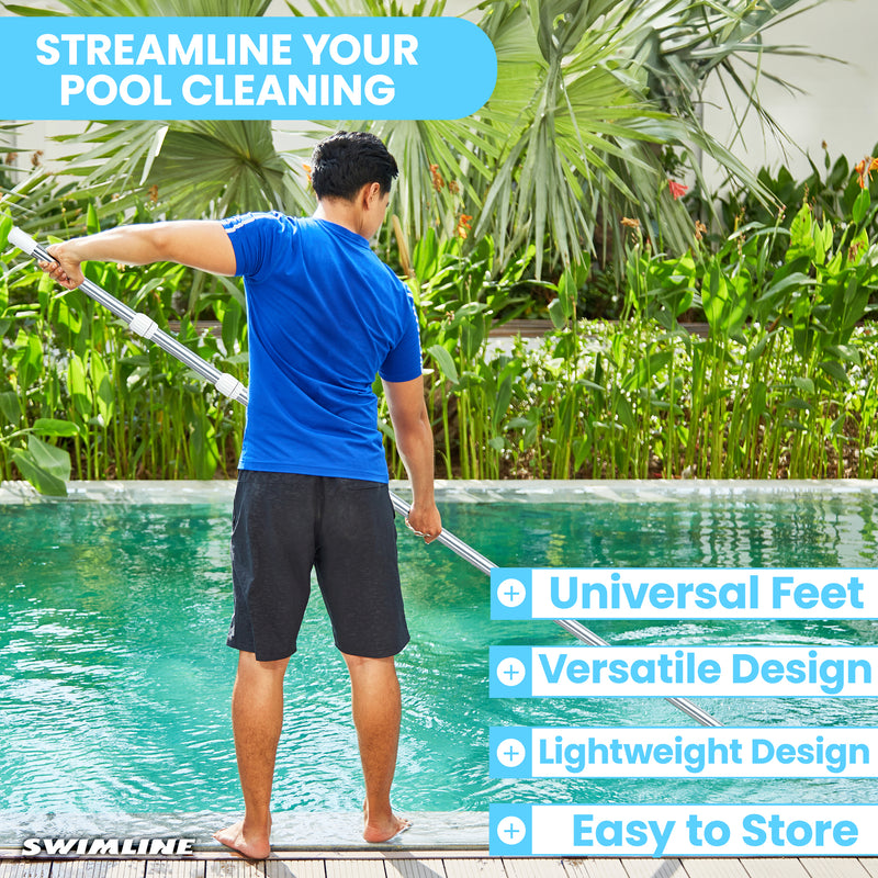 Swimline Hydrotools 3 Piece Telescopic Pole with Locking Cams for Pool Cleaning