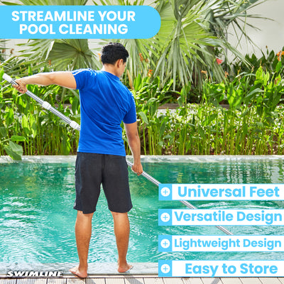 Swimline Hydrotools 3 Piece Telescopic Pole with Locking Cams for Pool Cleaning