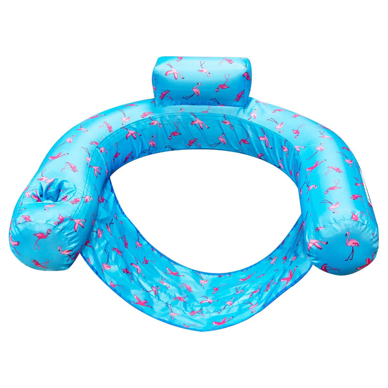 Swimline Original Fabric Covered U Seat Inflatable Pool Lounger with Sling Seat
