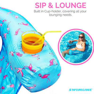 Swimline Original Fabric Covered U Seat Inflatable Pool Lounger (Open Box) - VMInnovations
