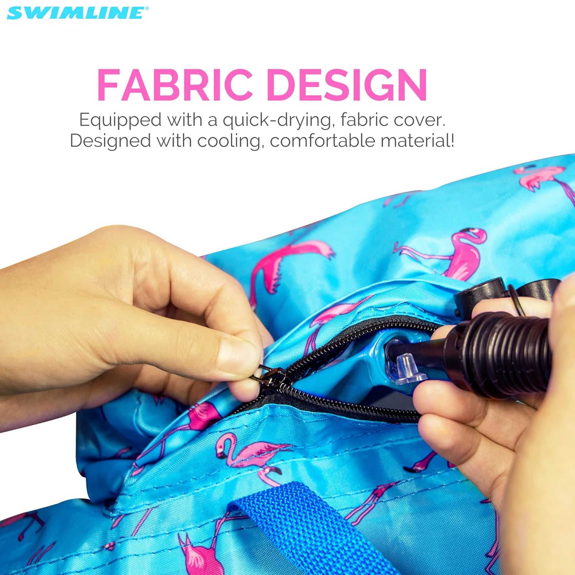 Swimline Original Fabric Covered U Seat Inflatable Pool Lounger (Open Box) - VMInnovations