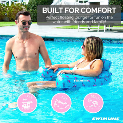 Swimline Original Fabric Covered U Seat Inflatable Pool Lounger (Open Box) - VMInnovations