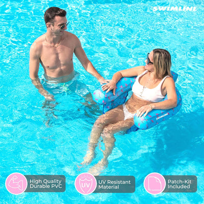 Swimline Original Fabric Covered U Seat Inflatable Pool Lounger (Open Box) - VMInnovations